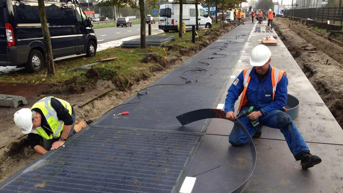 В Нідерландах встановлюють велодоріжку-сонячну батарею - фото 1